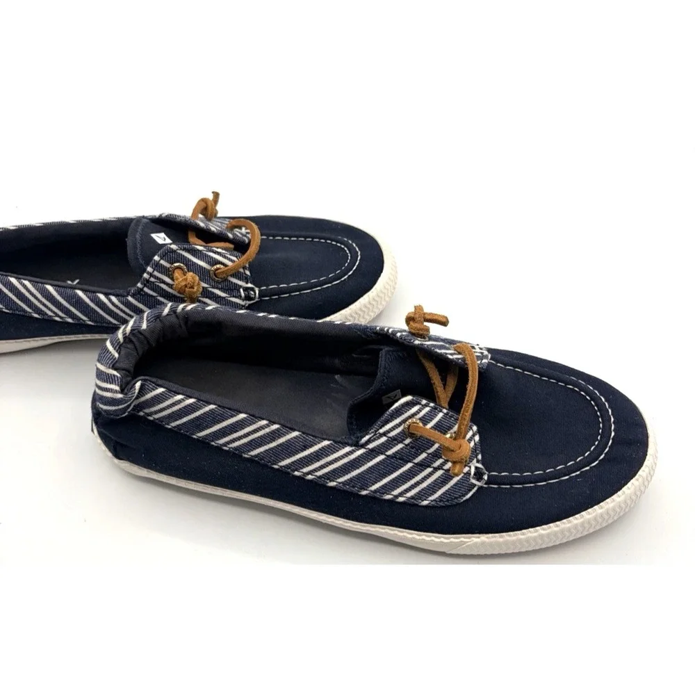 Women's Sperry Top Siders Deck Shoes Blue White Size 8.5